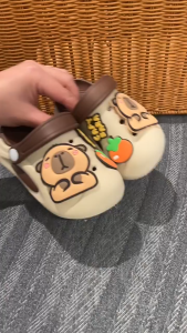 Sandal Sepatu Anak Perempuan Jibbitz Capy Bara Sendal Baim Anak Laki-Laki Usia 7th - 12tahun