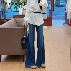 La Chapelle | Viscose Tencel Light Flared High Waist Straight Leg Slim Fit Jeans