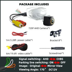 QXNY Backup Camera170° Rear View Reverse CVBS or AHD for Honda CRV Odyssey Accord Crosstour FR-V Fit Jazz HRV CRZ CRX Jade Car.