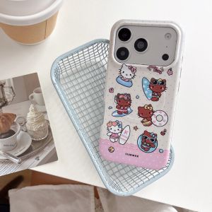 Sanrio | Ốp Điện Thoại iPhone 17 16 15 Pro Max Phong Cách Hàn Quốc Chống Sốc Chống Xước Kèm Giá Đỡ Từ Tính Hello Kitty Kính Lặn Biển