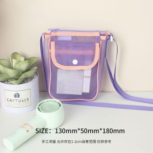 OuLiYi Womens Mini Crossbody Mobile Phone Bag Transparent Mesh Lightweight Portable Outdoor Bag Single Shoulder Bag