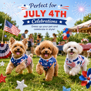 3Pcs Independence Day Dog Vest Breathable Mesh 4th of July Pet Shirt Stars & Stripes Summer Lightweight Puppy Costume Pullover
