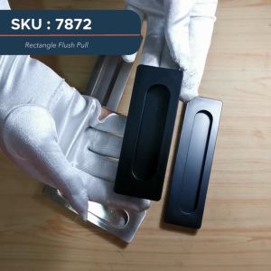 Flush Recessed Handle for Sliding Cabinet Door Matte Black Stainless