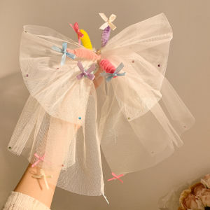 Birthday Happy Butterfly Knot Hair Clip Giant Size Mesh Princess Hair Accessories for Women with Spring Feel