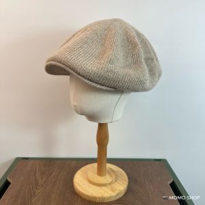 Ladies Large Knitted Woolen Cap Autumn Winter Warm Knitwear Neutral Dad Cap Street Style round Top Short Brim Cap