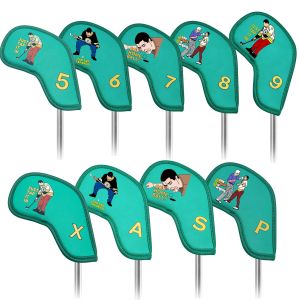 9 pcs Golf Iron Covers with Funny Carton Design Golf Iron Head Cover Golf Club Head Covers for Iron Fit All Brands