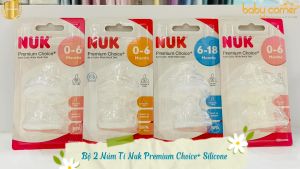 [Có Tách Lẻ] Bộ 2 Núm Ti NUK Premium Choice+Silicone 0 - 6 Tháng