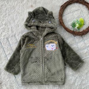 Jaket bulu telinga halus usia 6-12 bulan