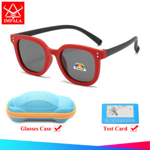 ผู้นำ - Impala PG1018Q เวลาการผ่าตัด 100% ยืดหยุ่นยูวีส กรอบสีกรอบซิลิโคน เพื่อให้กันแดดโพลาไรซ์สำหรับเด็ก กล่องแว่นตา