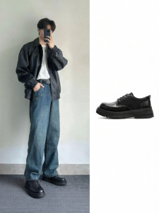 Warrior | Height Increasing Black Thick Sole Dress Shoes