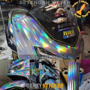 Stiker skotlet hologram sticker laser hologram scotlite motor pelangi