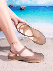Veblen 2025 Womens Summer Outdoor Sandals Hollow out Soft Bottom Half Cover Head Clog Casual Style Pure Color Beach Shoes