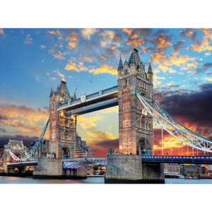 London Tower Bridge Sunset Art Jigsaw Puzzle Adult Travel Theme Intellectual Game Home Leisure Decorative Puzzle Toy