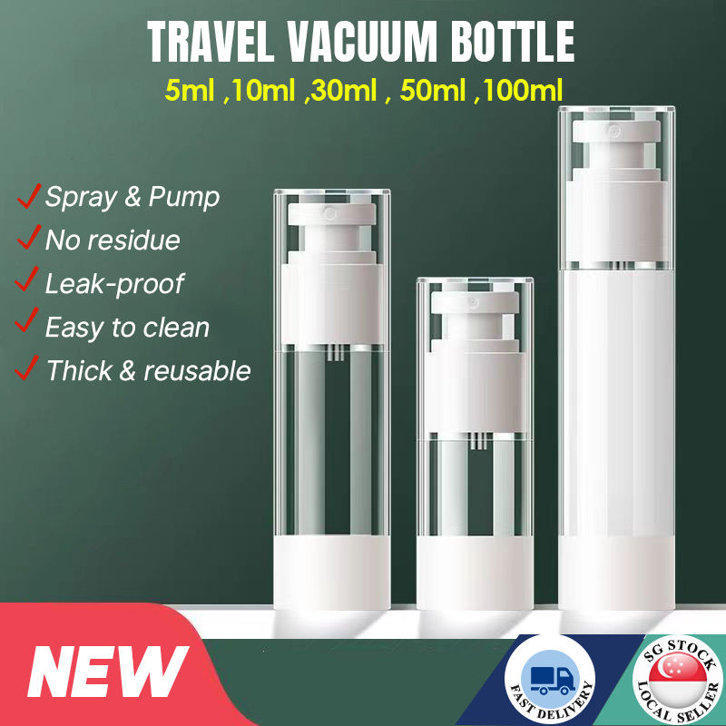 🇸🇬Travel Vacuum DispenserVacuum Spray Bottle Refillable Liquid Spray Pump Eye-cream Bottle 5ml10ml 30ml 50ml