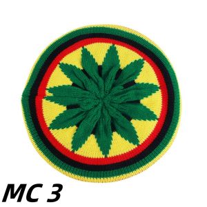 Vintage Jamaican Rasta Beanie Cap Multi-colour Printed Knit Hat Hip Hop Headwear Men Women Caribbean Dress Up Reggae Beret Cap