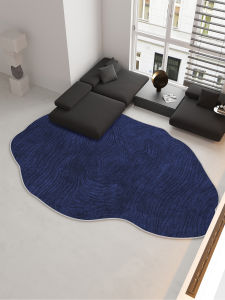 Modern Style Blue Living Room Carpet Irregular High-End Large House Sofa Coffee Table Mat No Wash Bedroom Floor Mat Odd Shape