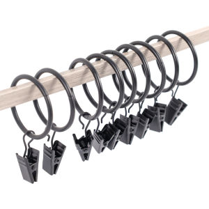 10Pcs Curtain Clips with Hook Window Shower Curtain Rod Clip Rings Metal Curtain Hook Home Decoration Accessories