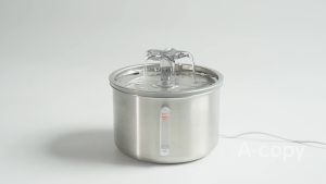 Smart Pet Water Fountain Stainless Steel 2L Automatic Water Dispenser For Cat Dog Bird With Ultra-Quiet Pump And Water Level Window