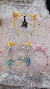 Gratis Ongkir - Bando Mahkota / Bando Anak Bentuk Telinga Kucing / Bando Telinga Kucing Dan Mahkota