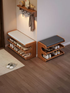 Modern Minimalist Integrated Shoe Bench Home Entrance Hall Luxury Soft Pad Integrated Shoe Rack Seating Storage Function