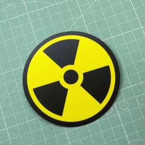 X-Ray Round Sticker. Stickers Label Sign Signage. Xray x ray Radiation Circle Shape. Caution Safety Hazard Symbol Bulat
