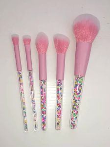 5PCS Candy Sprinkle Makeup Brushes Set Pink Soft Synthetic Brushes for Face & Eye