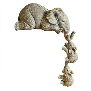 【New Arrival】 Stylish Resin Elephant Mother and Two Babies Figurine Animal Decor for Modern Home and Office