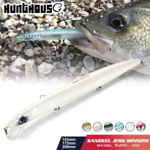 Hunthouse Floating Minnow Fishing Lure 143mm 14g Sandeel Jerkbait Wobblers Minnow Biat Fishing Tackle For Sea Bass Pike LW402