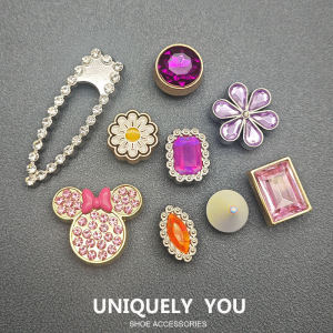 New Fashion Hole Shoe Flower Buckle Decoration Metal Sparkling Diamond Accessories Premium Quality Shoe Clips And Buckles