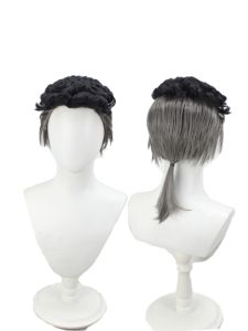 วิกผมคอสเพลย์ LiHuo JoJos Bizarre Adventure สีเทาอมชมพู สีดำ และสีเทา สไตล์อนิเมะ สำหรับตัวละครอนิเมะ