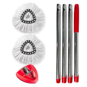 Portable Triangular long Handle Spin Mop With Telescopic Adjustment And Replaceable Head Super Absorbent Microfiber
