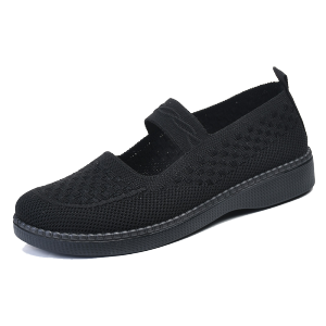 Old Beijing Cloth Shoes Womens Summer Middle-Aged and Elderly Comfortable Mom Shoes Non Slip Soft Bottom Flat Shoes Breathable Mesh Work Shoes