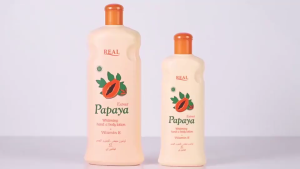 REAL Papaya Whitening Hand & Body Lotion with Vitamin E – Moisturizing Non-Greasy Brightening Formula 600ml
