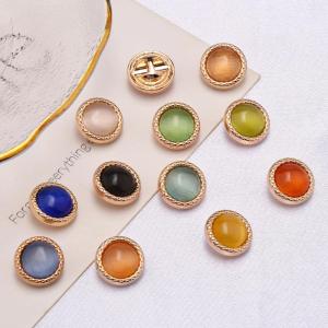 Nút Kim Loại Trang Trí Màu Tròn Thêu Thủ Công Cho Áo Sơ Mi Áo Len Dệt Kim Nút Trang Trí Gió Hương