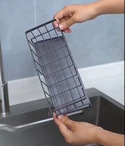 Giá Để Dụng Cụ Rửa Chén Chất Liệu Sơn Tĩnh Điện Có Giá Treo Khăn Và Khay Hứng Nước Nghiêng 45°