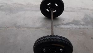 Bộ trục và bánh xe lôi lắp bánh 400-12 loại lốp tàu đẹp
