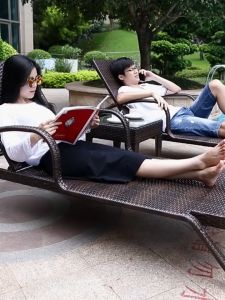 New Woven Rattan Sunbathing Recliner Chair with Multi-Position Adjustment for Outdoor Seating - Waterproof and Sunproof