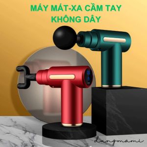 Máy mát xa cầm tay không dây động cơ khỏe mạnh 6 cấp độ kèm 4 đầu mát xa pin sạc lithium an toàn dùng lâu hoạt động êm không gây tiếng ồn nhỏ gọn bỏ vừa trong giỏ xách