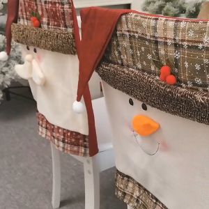 4pcs Christmas Chair Covers: Red Santa Hat Chair Back Covers for Your Home, Restaurant & Hotel