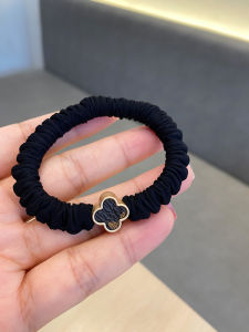 ยางรัดผมแบบยางยืดสีดำสไตล์เกาหลีแฟชั่นสำหรับผู้หญิง ยางรัดผมแบบผ้าสำหรับผู้ใหญ่ รัดผม รัดผม รัดผม