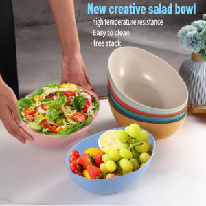 Simple and Environmentally Friendly Creative Salad Bowl Household Vegetable Bowl Fruit Bowl Kitchen Microwave Food Bowl