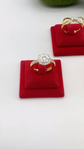 แหวนผู้หญิง ทองชุบ ไม่ลอกไม่ดำ การชุบด้วยเลเซอร์ (ขนาดฟรีไซส์)