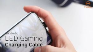 Original Mcdodo Cable Gaming 180 Degree Elbow Design WIth 7 Color Led Light 2A Cabel For Pubg