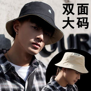 Double-Sided Mens Fishing Cap Large Head Circumference Summer Sunshade Hat Casual Cotton Flat Brim Cap for Youth And Adults