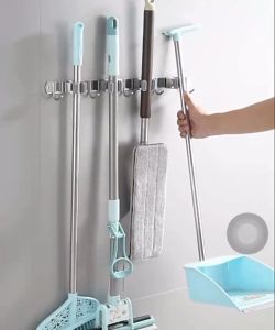 ที่แขวนไม้กวาด ราวตะขอ แบบติดผนัง 304 อเนกประสงค์ ไม้กวาด และตะขอไม้ถูพื้น การเปลี่ยนแปลงไม่ต้องผ่านทางแพทย์