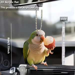 1PCS Cute Parrot Eating Lychee Car Accessories Car Home Backpack Fun Decorations - Ideal Gift for Animal Enthusiasts