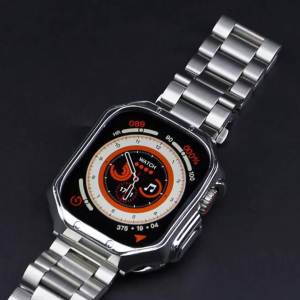 Stainless Steel Band+Case for Apple Watch Band Ultra 2 49mm 41mm 45mm 40mm 44mm 38mm 42mm TPU Cover Bracelet Series 9 8 7 6 SE 5