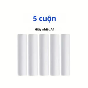 5 Cuộn Giấy Nhiệt A4 Cho Máy In Mini Di Động Nhanh Khô Nhanh Khô Tương Thích Với Tài Liệu Ảnh Hóa Đơn Hình Ảnh Tờ