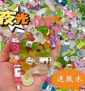 Miniature Night Glow Bottle Toy Realistic Model Childrens Plaything Decorative Display Item Gift Compact Size Wooden Craft
