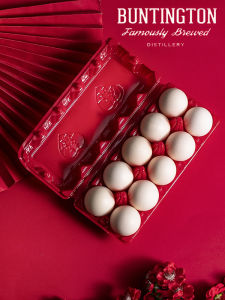 Transparent Plastic Egg Tray Baby Full Moon Birthday Wedding Gift Creative Packaging Egg Holder Strawberry Red Color